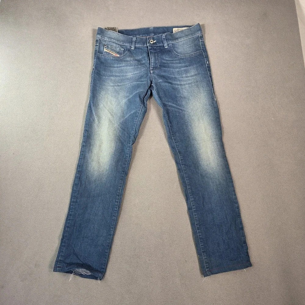 Diesel Jeans Womens 32 Blue Livier Super Slim Jegging Low Waist Stretch Denim